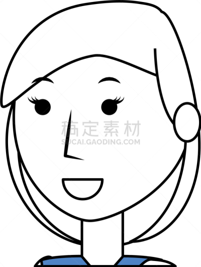 卡通,青年女人,可爱的,白色,商务,人,概念,肖像,图像,违约