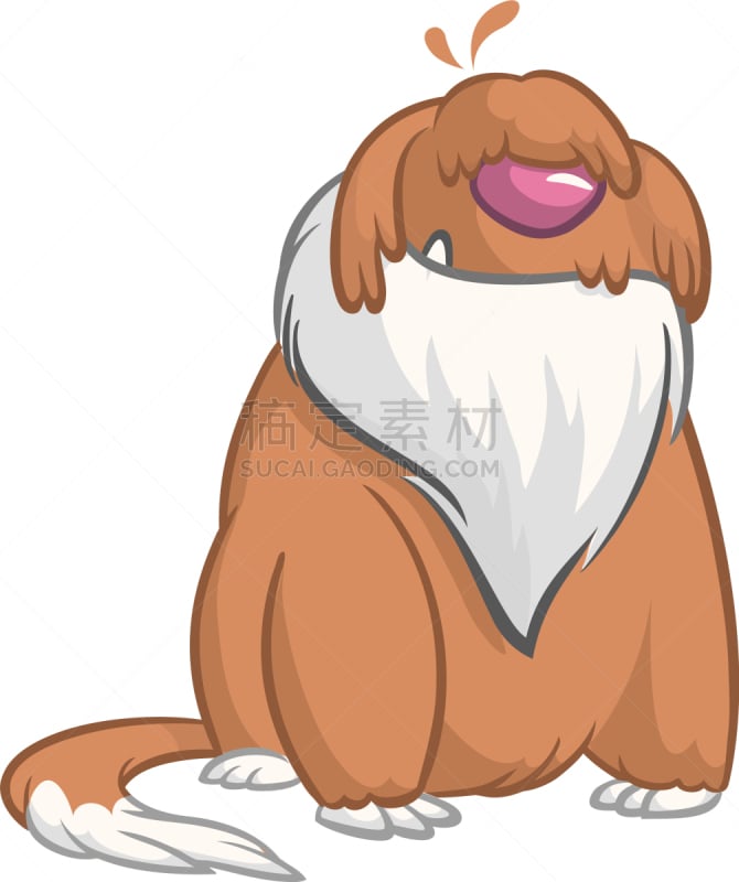 古英格兰牧羊犬,卡通,幽默,可爱的,梗犬,狗,警犬,小的,坐,站