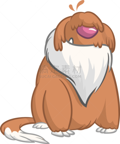 古英格兰牧羊犬,卡通,幽默,可爱的,梗犬,狗,警犬,小的,坐,站