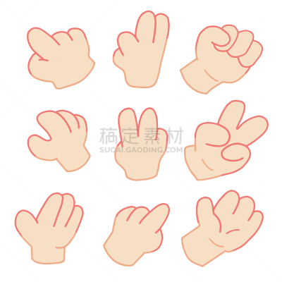 绘画插图,卡通,矢量,手,背景分离,拳头,光标,拇指,品牌名称,方向