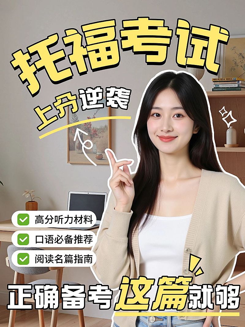 教育培训学历教育托福考试技巧人像小红书封面
