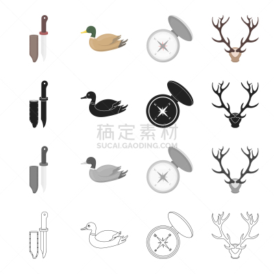 鹿,罗盘,捕猎行为,鸭子,有角的,衣服,图像,用具,动物,鸟类