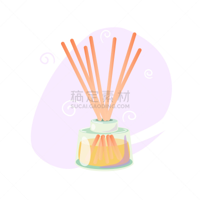 替代医药,香水,芳香疗法,绘画插图,卡通,木制,香熏油,分离着色,芳香的,spa美容