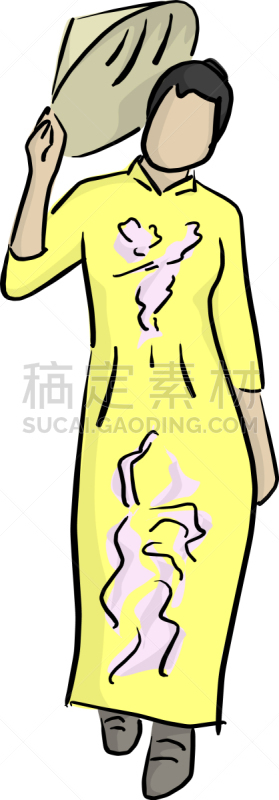 女人,越南,奥黛,拿着,发髻,东方人,成年的,人,女孩,非都市风光