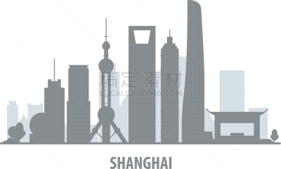 都市风景,城市天际线,上海,轮廓,亚洲,房屋,摩天大楼,东方市,剪影