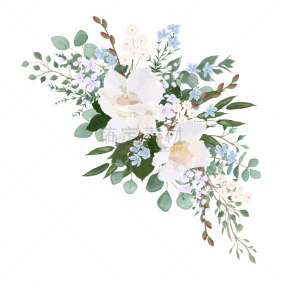 自然美,牡丹,花束,玫瑰,水彩画,水彩画颜料,浪漫,复古风格,春天,艺术品