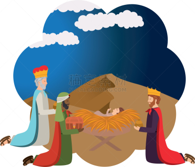 智慧,稻草,Balthazaar,节日,景象,东方三贤士,婴儿