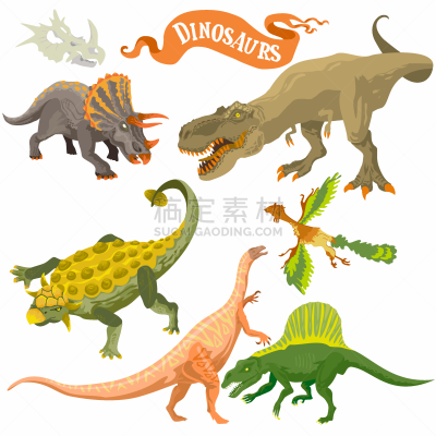 矢量,绘画插图,恐龙,动物背脊,白色,分离着色,陆地,动物手,背景分离,匈牙利