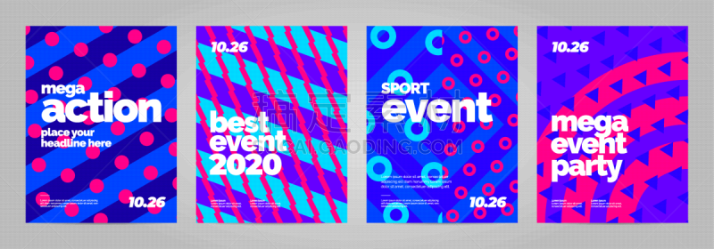 abstract poster template design for mega event