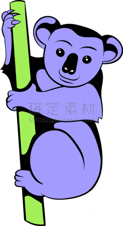 树袋熊,计算机图标,卡通,可爱的,濒危物种,灰色,野生动物,肖像,澳大利亚文明,坐