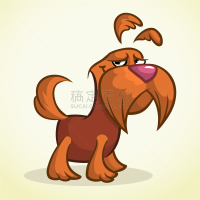 可爱的,苏格兰粗毛猎狐犬,卡通,分离着色,白色,宠物,纯种犬,梗犬,图像,站