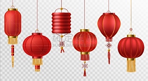 中国灯笼,三维图形,红色,矢量,传统,传统节日,日本,亚洲,写实