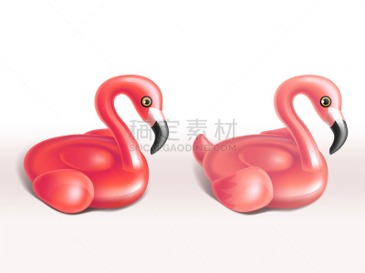 火烈鸟,矢量,橡胶,充气品,塑料圈,可爱的,背景分离,浮标,玩具,鸟类