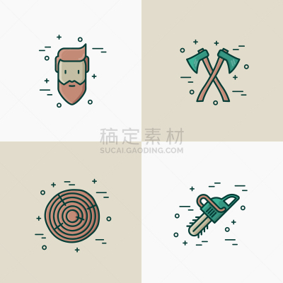 络腮胡子,概念,伐木搬运业,男人,轮廓,木材,木制,收集