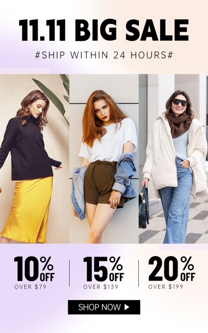 双11跨境电商服饰箱包服装女装电商竖版海报预览效果