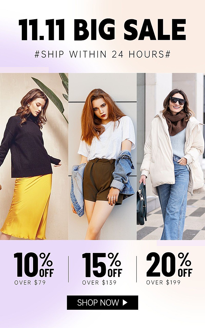 双11跨境电商服饰箱包服装女装电商竖版海报