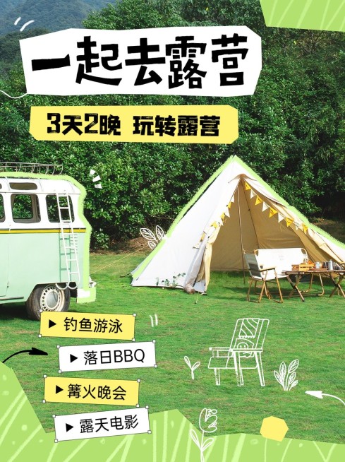 旅游露营攻略小红书配图预览效果