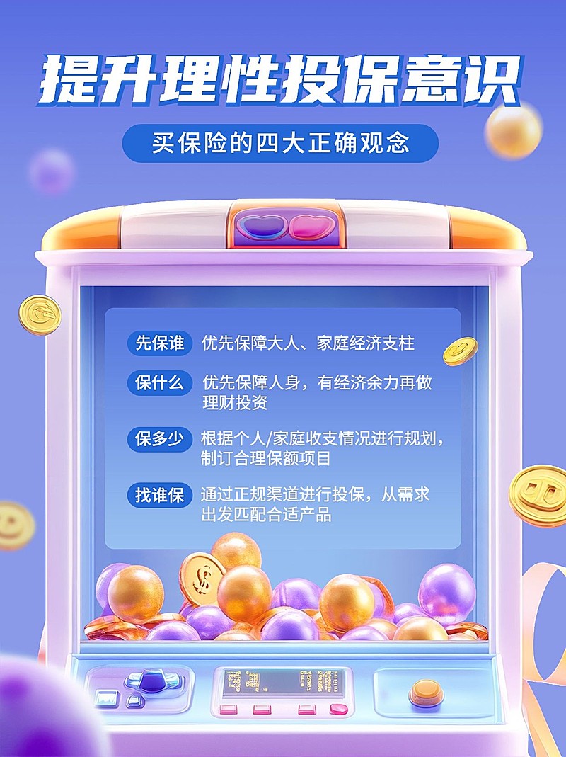 金融保险理念推广知识科普3D小红书配图AIGC