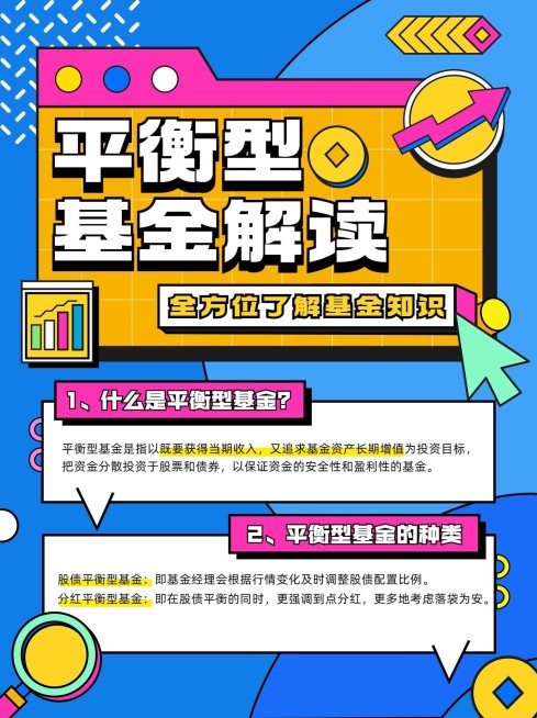 金融基金知识科普解读扁平插画风小红书配图预览效果