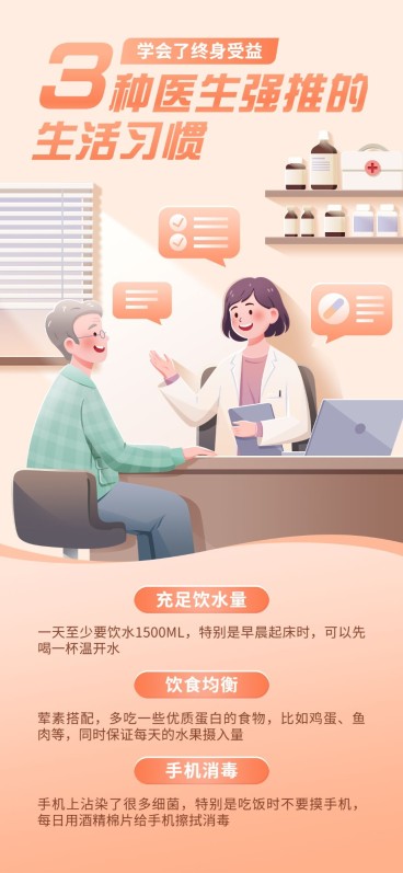 医疗保健知识科普全屏竖版海报预览效果