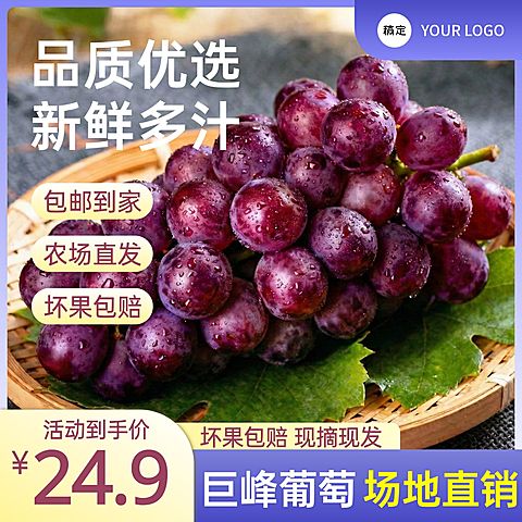 巨峰葡萄生鲜果蔬电商零售主图