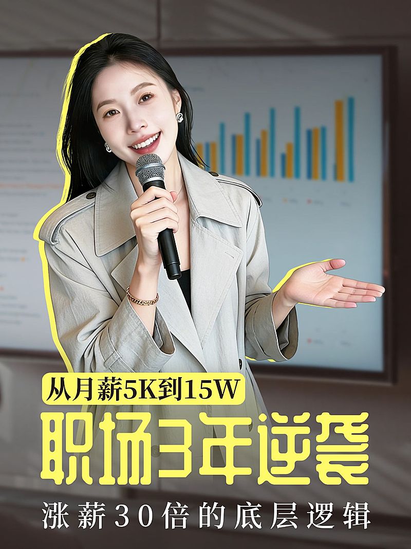 知识付费职场提升攻略指南人像小红书封面