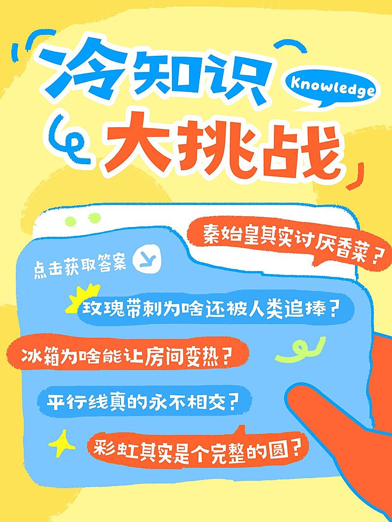 百科知识科普分享趣味文件夹插画爆款大字小红书配图