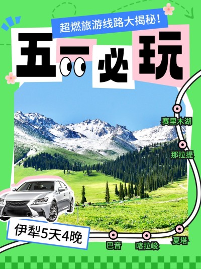 旅游出行五一劳动节旅游攻略小红书封面