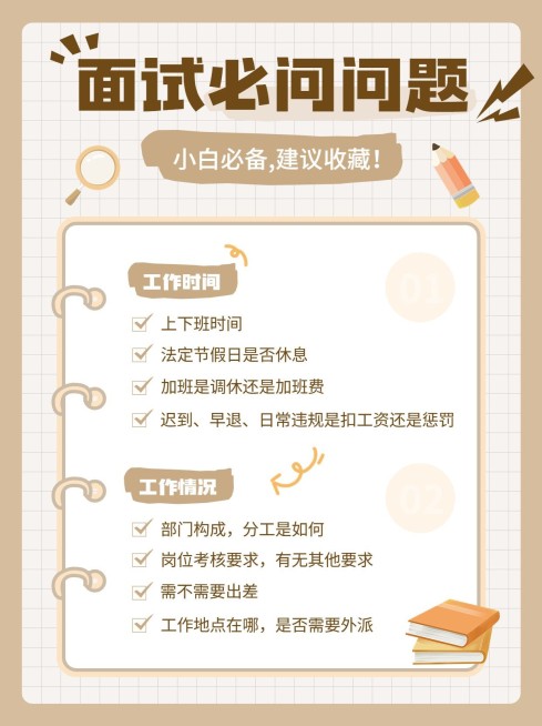 求职知识科普小红书配图预览效果