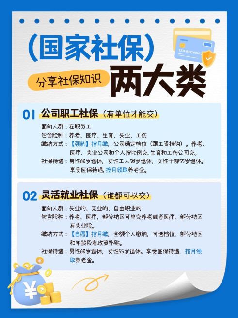 社保知识科普手帐风小红书配图预览效果