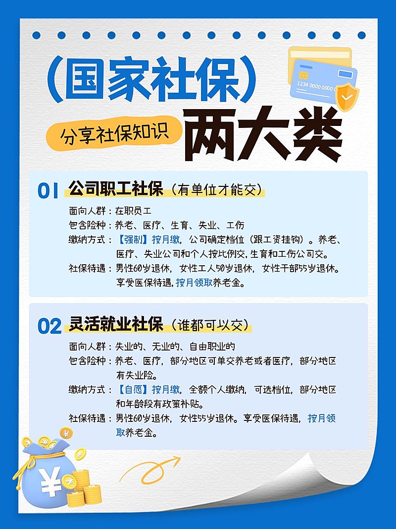 社保知识科普手帐风小红书配图