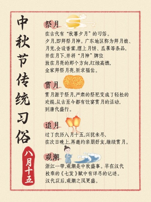 中秋节节日习俗科普小红书配图预览效果