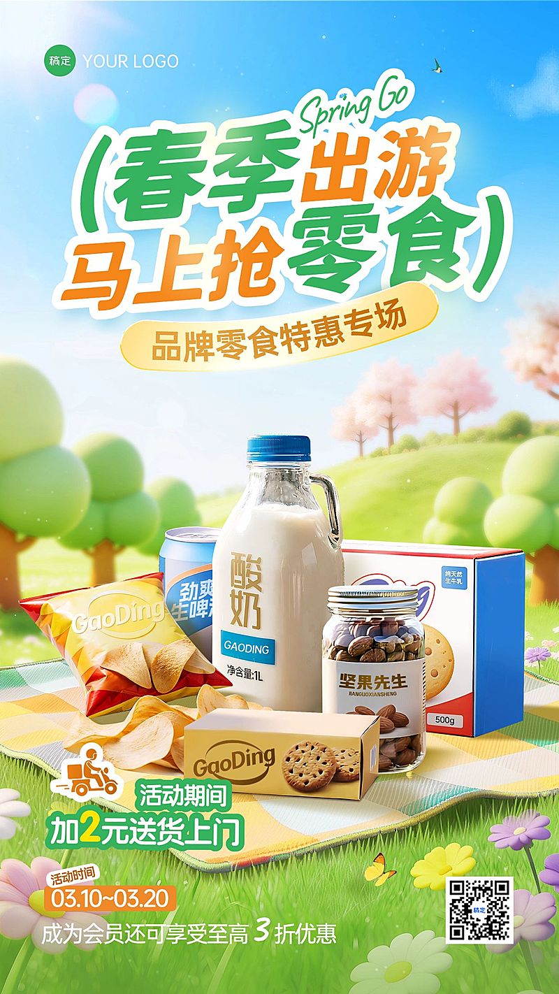 零食零售宣传春季营销海报