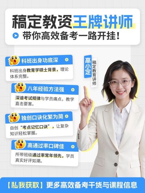 教育培训职业教育教师资格证课程推广讲师介绍人像小红书封面预览效果