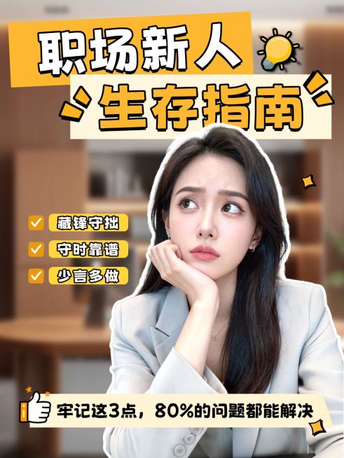 职场新人职场攻略分享人像小红书封面预览效果