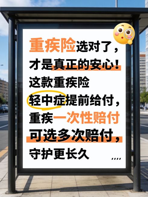 重疾险保险科普大屏幕小红书大字封面预览效果