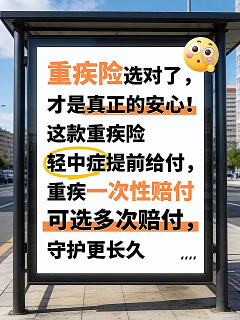 重疾险保险科普大屏幕小红书大字封面
