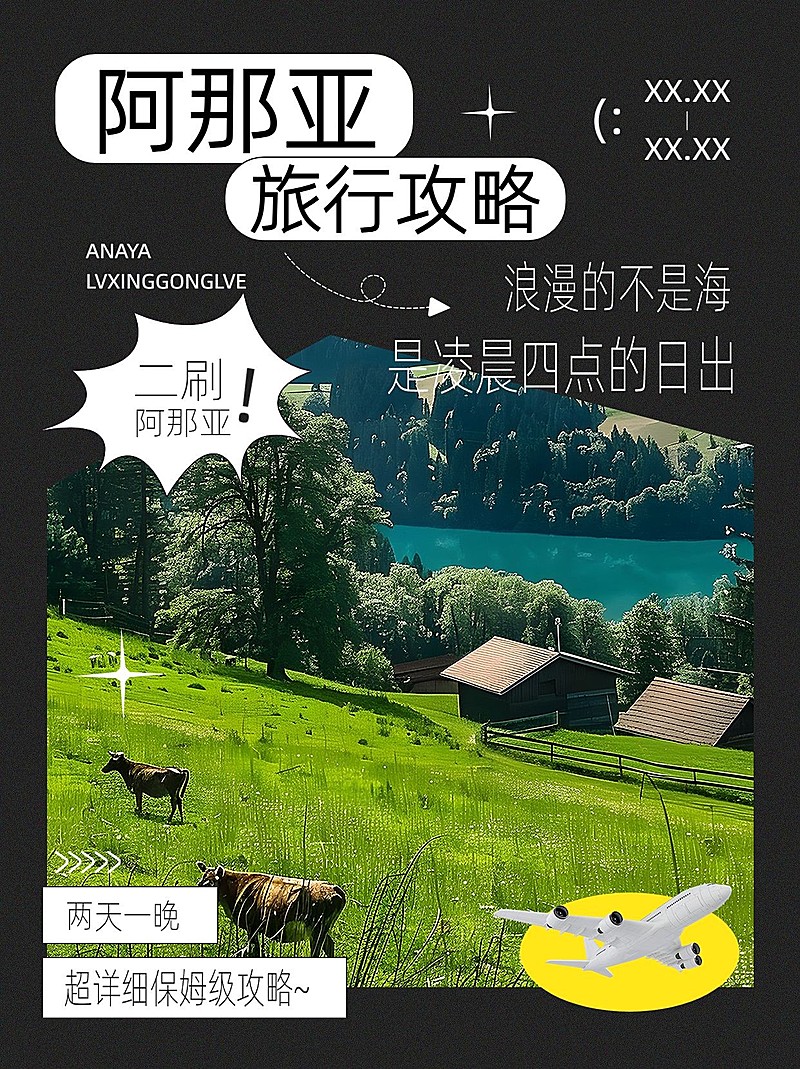 旅游攻略指南小红书套装小红书封面AIGC