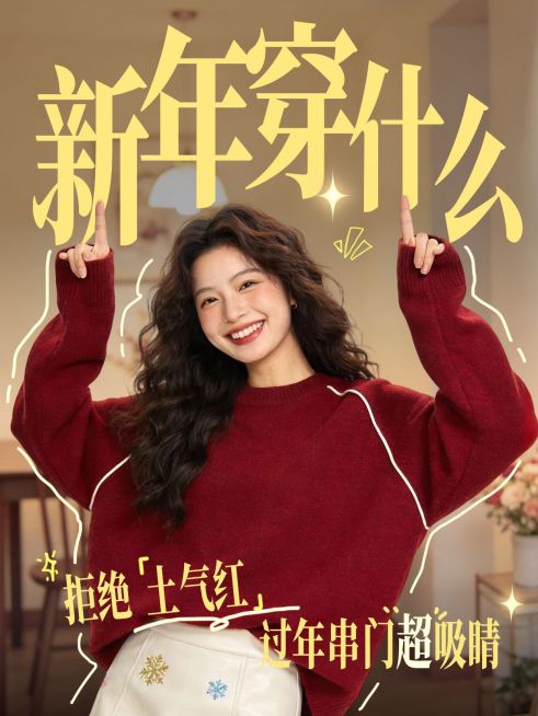 新年穿搭攻略分享人像小红书封面预览效果