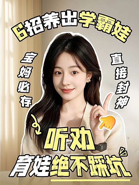 母婴亲子育儿小妙招分享人像小红书封面