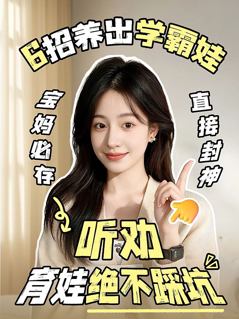 母婴亲子育儿小妙招分享人像小红书封面