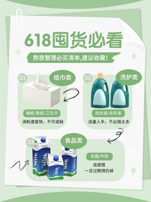 618囤货攻略指南小红书配图预览效果