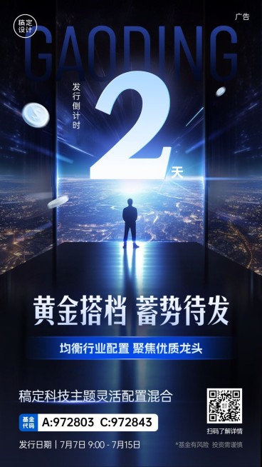 金融基金产品发售倒计时科技风手机海报AIGC预览效果