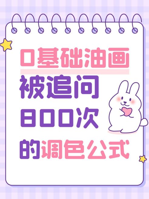 绘画油画攻略科普指南分享可爱趣味插画风小红书封面预览效果