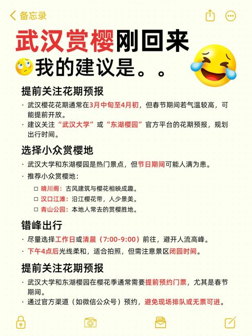 春季赏樱攻略指南备忘录小红书配图预览效果