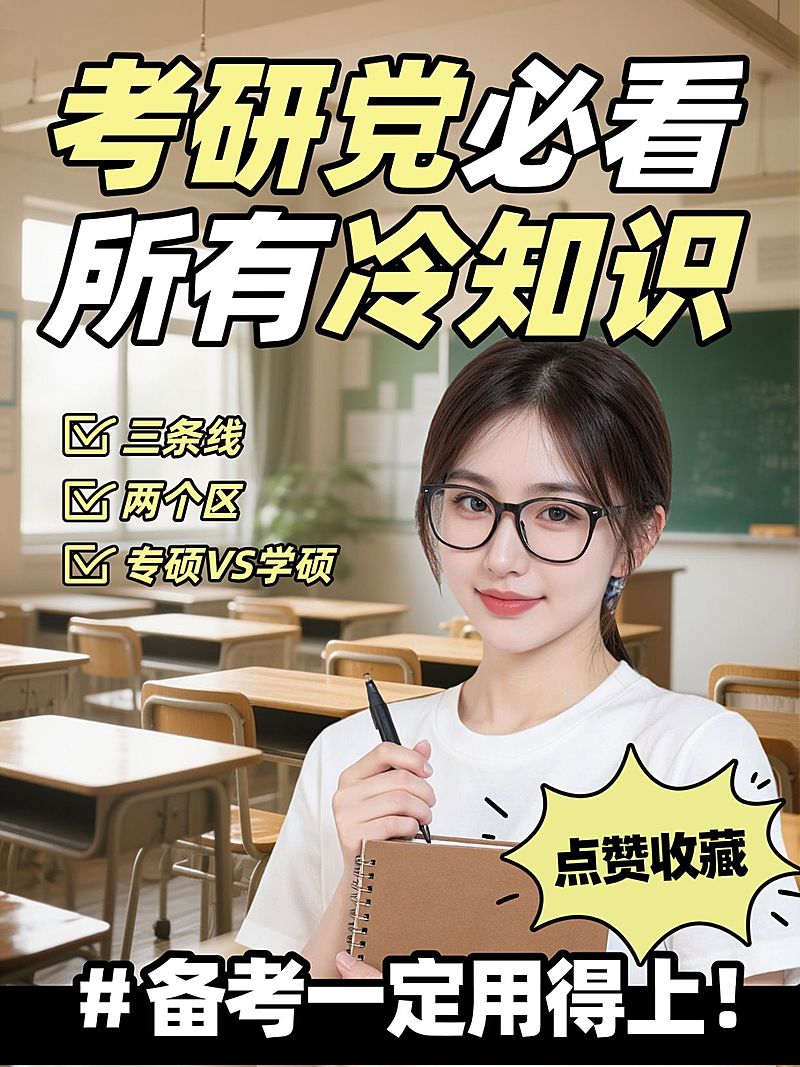 教育培训学历教育考研冷知识分享人像小红书封面