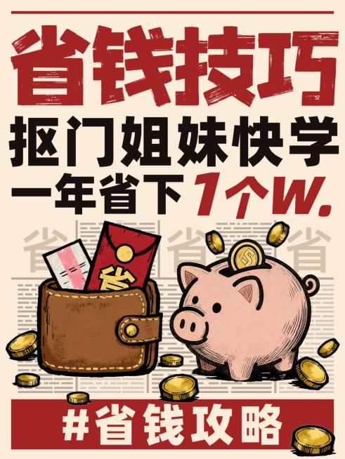 省钱小技巧生活分享爆款大字小红书封面预览效果