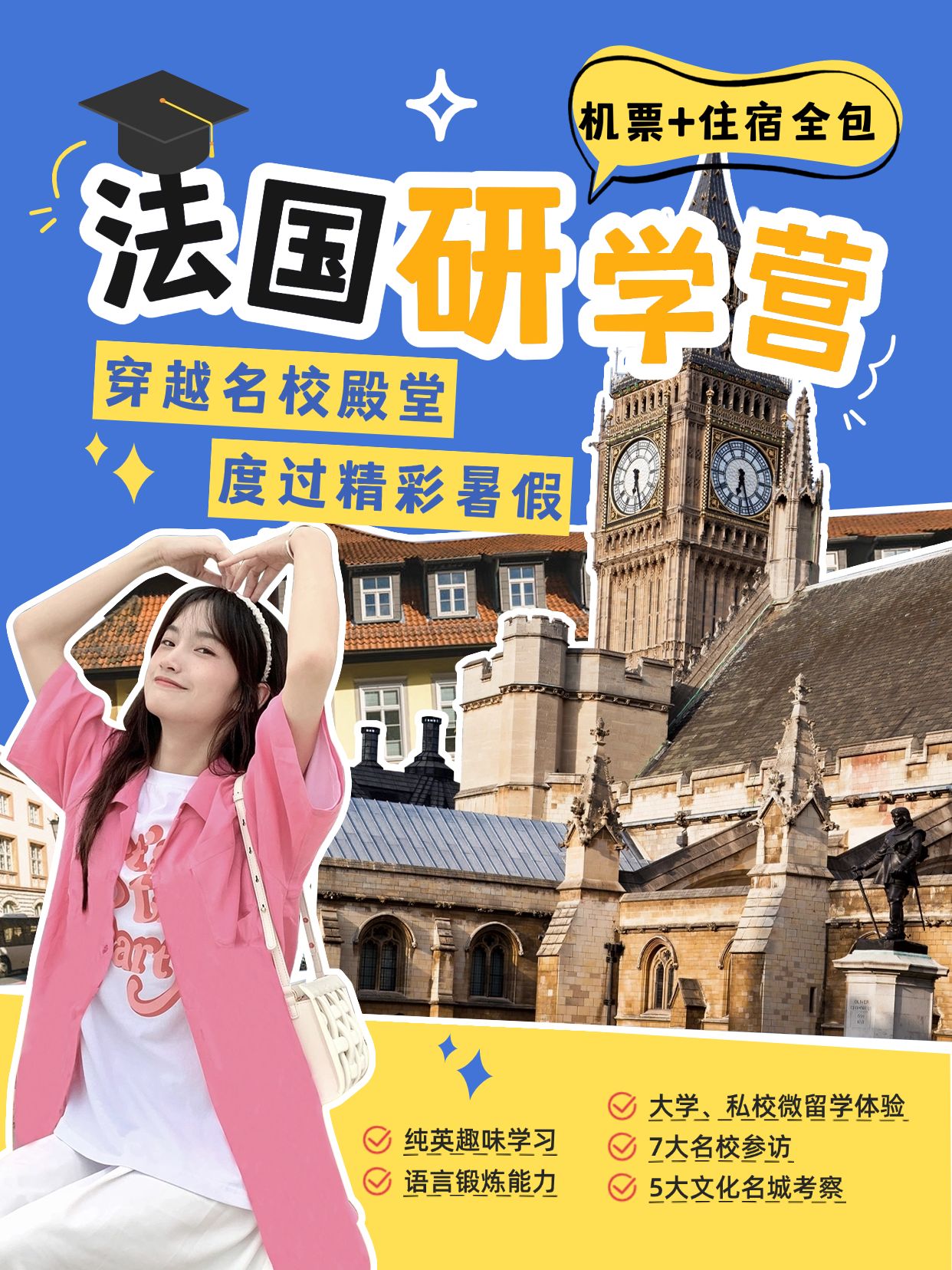 点击进入编辑 旅游游学攻略指南拼贴风小红书配图预览效果