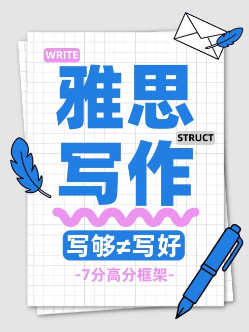 教育培训学历教育雅思写作全攻略分享大字小红书封面预览效果