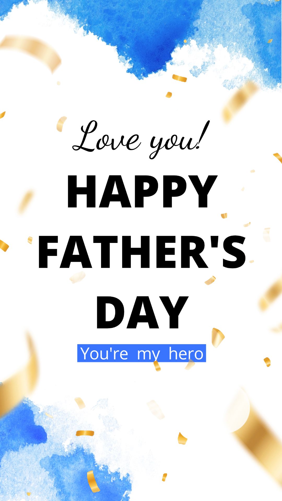Father's Day Elegant Watercolor Illustrations Greetings Instagram Story Image